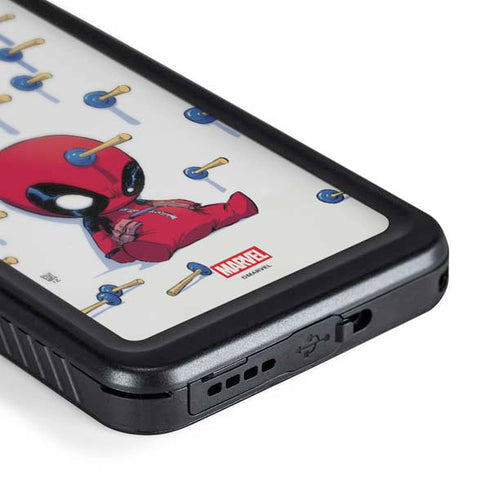 Marvel Deadpool Babypool Playing Galaxy S24 Waterproof Case
